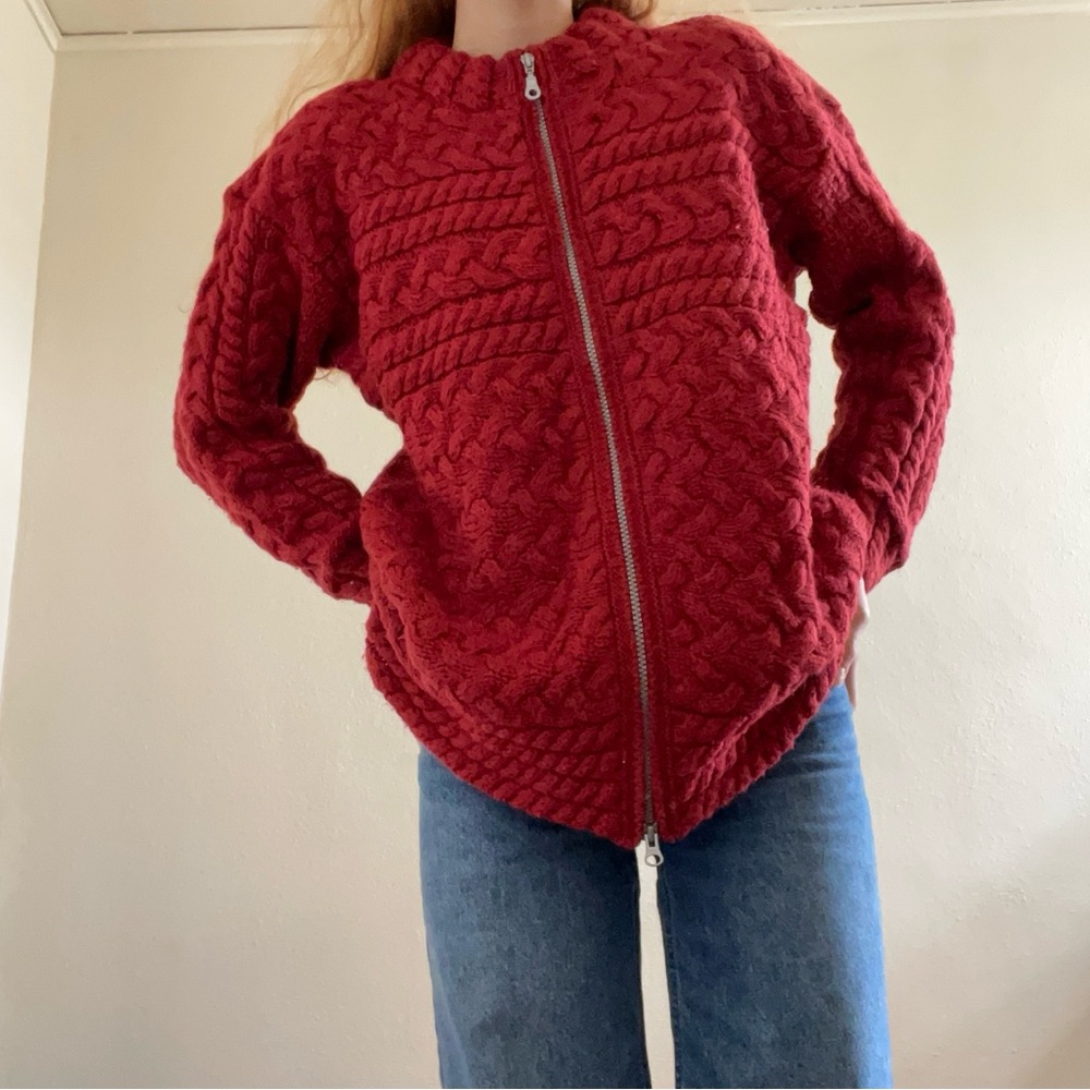 Connemara Knitwear Red Merino Wool Sweater